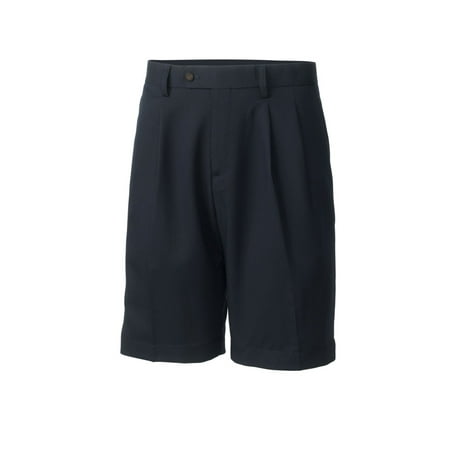 - Men's Twill Microfiber Pleated Short, Navy Blue - 34