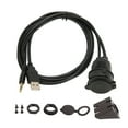 thumbnail image 3 of USB 2.0 3.5mm  Extension Cable, Embedded Design Car Mount Flush Cable Male Female Connection With LED Indicator For Car For Bike, 3 of 8
