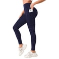 thumbnail image 2 of HKYNLAG Leggings with Pockets for Women Tummy Control Workout Sports Yoga Athletic Leggings with Pockets Navy M, 2 of 5