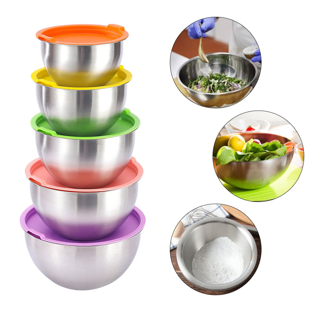 ,Stainless Steel Mixing Bowls 12 Piece P&P CHEF Mixing Bowls With Lids,Set of 6 