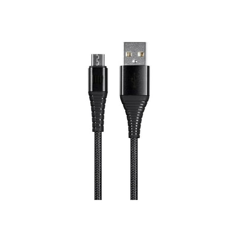 UPC: 0889028079065 | Monoprice USB 2.0 Micro B to Type A Charge & Sync Cable – 1.5 Feet – Black | Nylon-Braid  Durable  Kevlar-Reinforced – AtlasFlex Series