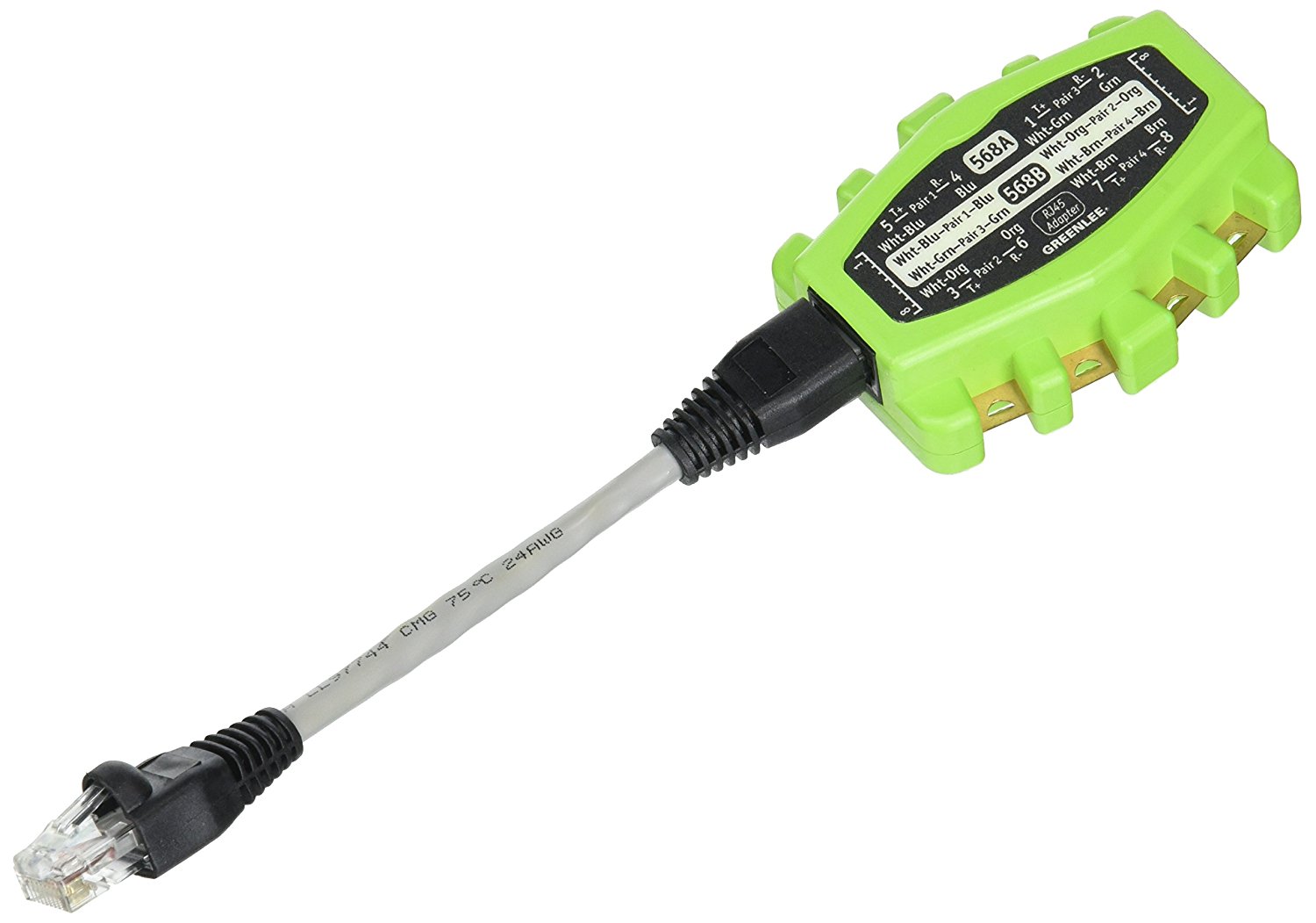 Greenlee Communications 1902 RJ45 Modular Adapter, 8 Way, For testing