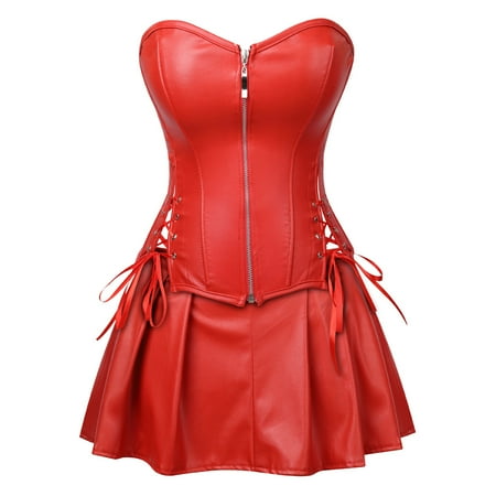 Fengqque Women Leather Sexy Lingerie Tights Underwear Bodysuit Nightdress