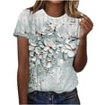thumbnail image 2 of Plus Size Tops for Women ,Summer Tops,Women's Fashion Printed T-shirt Short Sleeves Blouse Round Neck Casual Tops Clearance Sales Today Deals Prime, 2 of 3