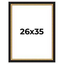 26x35 Frame Gold Real Wood Picture Frame Width 2.25 Inches | Interior Frame Depth 0.5 Inches |