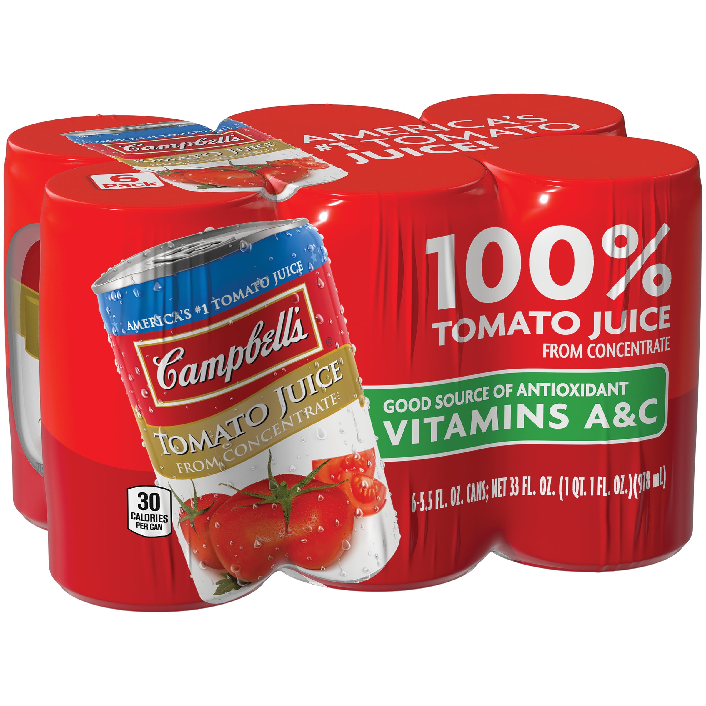 Campbell's 100% Tomato Juice 5.5oz 6 pack by Campbell Soup Company