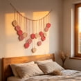 thumbnail image 4 of Ranliy Macrame Wall Hanging,Leaves Woven Tapestry, Feather Handmade Tassels Boho Wall Decor,Leaves Art Decorations for Nursery Bedroom Living Room Apartment Home Backdrop, Pink, 4 of 6