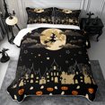 thumbnail image 2 of Erosebridal Cartoon Witch Quilt King 3 Pieces,Halloween Ghost Pumpkin King Coverlet Set,Black,1 Bedspread and 2 Pillowcases, 2 of 7