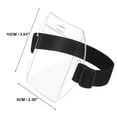 thumbnail image 3 of 5 Pack Arm Badge Holder Card ID Armband with Black Adjustable Elastic Strap Fastener Clear Plastic Name Tag, 3 of 8