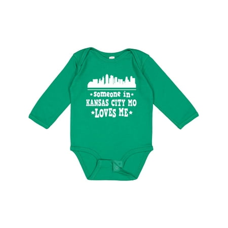 

Inktastic Kansas City Missouri Loves Me Skyline Gift Baby Boy or Baby Girl Long Sleeve Bodysuit