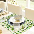 thumbnail image 5 of Shamrock Placemats,Green Clover Table Mats Set of 6,12x18 Inch,Waterproof Oil-Proof Washable and reusable Linen placemats Holiday Party Kitchen Table Decorations, 5 of 6