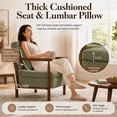 thumbnail image 5 of SESSLIFE Accent Chair with Storage Space, Upholstered Living Room Chairs with Waist Cushion & Wood Frame, Reading Armchair for Bedroom Sunroom, Green, 5 of 9
