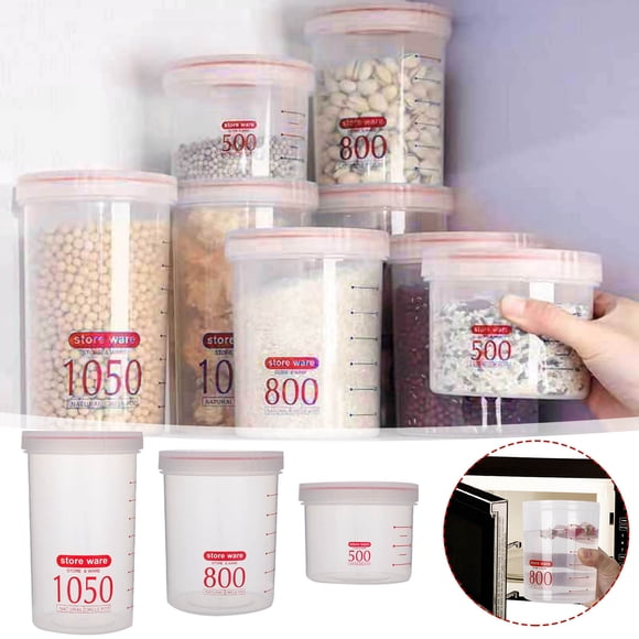 Holiday Deals! Gspmoly Transparent Food Storage Snack Cans Plastic Grain Storage Sealed Cans Holiday Deals