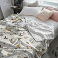 thumbnail image 5 of Yibo Fall Floral Leaves Blanket Flannel Soft and Comfortable Anti-static Bed Sofa Blanket, 5 of 5