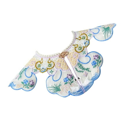 

COMEET faux collars Embroidered Flower False Collar for Women Elegant Detachable Collar HorseFace Skirt Faux Collar Girls Accessories