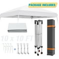 thumbnail image 6 of COOS BAY Outdoor 10'x10' sltant leg Instant Easy Setup Canopy Tent with Wheeled Bag, Portable Pop up Slant Leg Beach Canopy Folding Sports Shelter 8x8 Top 10x10 Base, White, 6 of 7