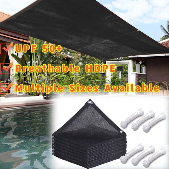 Sun Shade, Sail Rectangle 95% UV Block Sunshade Awning, for Backyard Yard Deck Patio Garden Outdoor Activities and Facility, Black _ 6.5 x 6.5 Ft