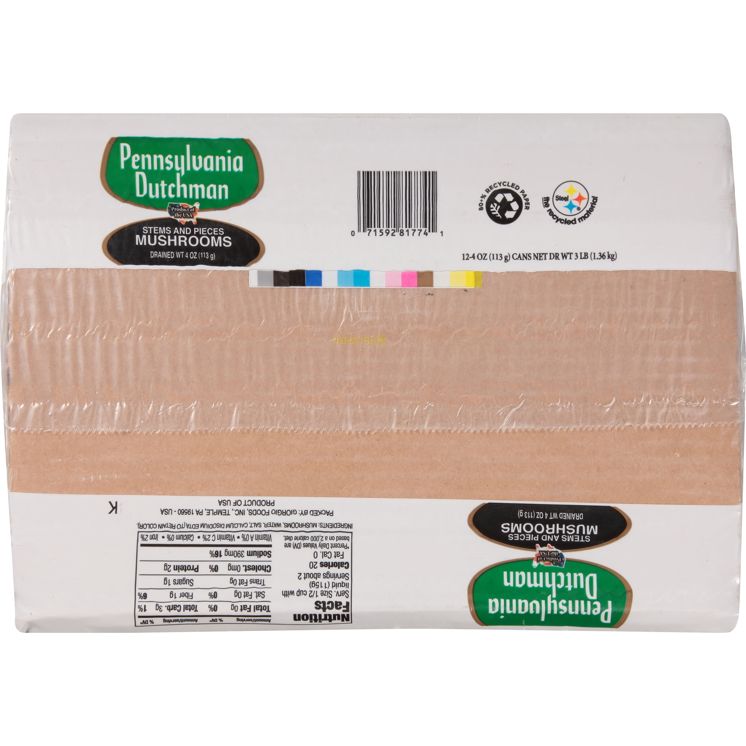 Pennsylvania Dutchman ,Mushroom, Jarred Vegetable Bottle 12 Pack. 4 oz.