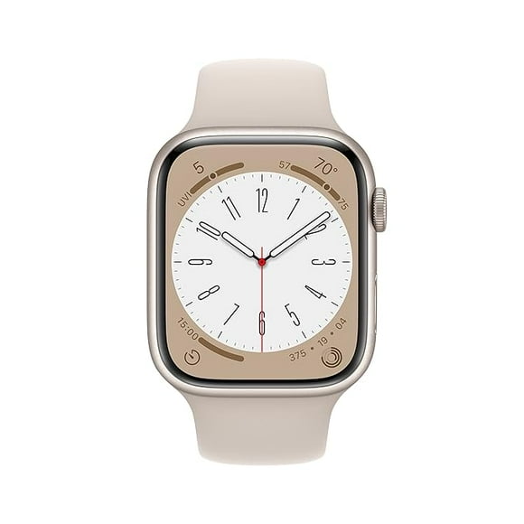 Apple Watch Series 8 (GPS) – 45mm Starlight Aluminum Case with Starlight Sport Band (M/L) – Refurbished (Fair Condition)