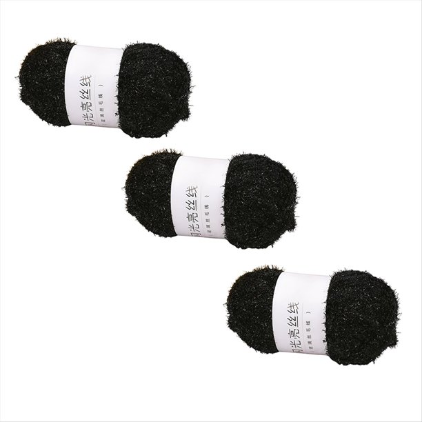 Hilo de Vidrio para Hacer Muñecas Tejidas A Mano, Hilo Dorado, Hilo Brillante, Negro