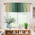 thumbnail image 5 of 3 Piece Kitchen Curtains and Valances Set Green Yellow Ombre Cafe Curtains 36 Inch Length Farmhouse Modern Gradient Art Valance & Tier Curtain for Living Room Bedroom Small Window 54"x18"+27"x36"*2, 5 of 6