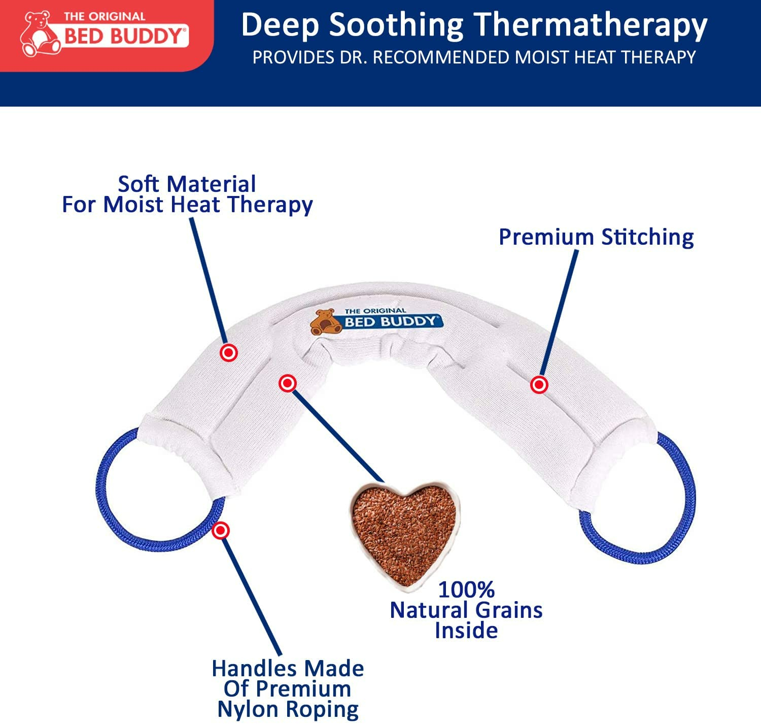 Bed Buddy Microwavable Moist Heating Pads, 2 Pack - Heat Pad for Aches and Pain, Cold Wrap Pack