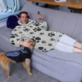 thumbnail image 3 of Paw Prints and Bones Wearable Oversized Blanket,Wearable Blanket Hoodie for Adults,Cozy Hooded Blankets with Super Pockets,Super Warm Fuzzy Pullover for Women & Men, 3 of 6