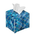thumbnail image 6 of ZUXONGSY Fish Scales Square Tissue Box Covers 2 Pack PU Leather Tissue Cube Box Cover Lightweight Facial Cube Tissue Box Holder Case Dispenser for Bathroom,Car,Bedroom, Hotel, Office, 6 of 7