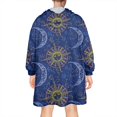 thumbnail image 2 of Wearable Oversized Blanket,Blue Sun Moon Constellation Pattern Wearable Blanket Hoodie for Adults,Cozy Hooded Blankets with Super Pockets,Super Warm Fuzzy Pullover for Women & Men, 2 of 6