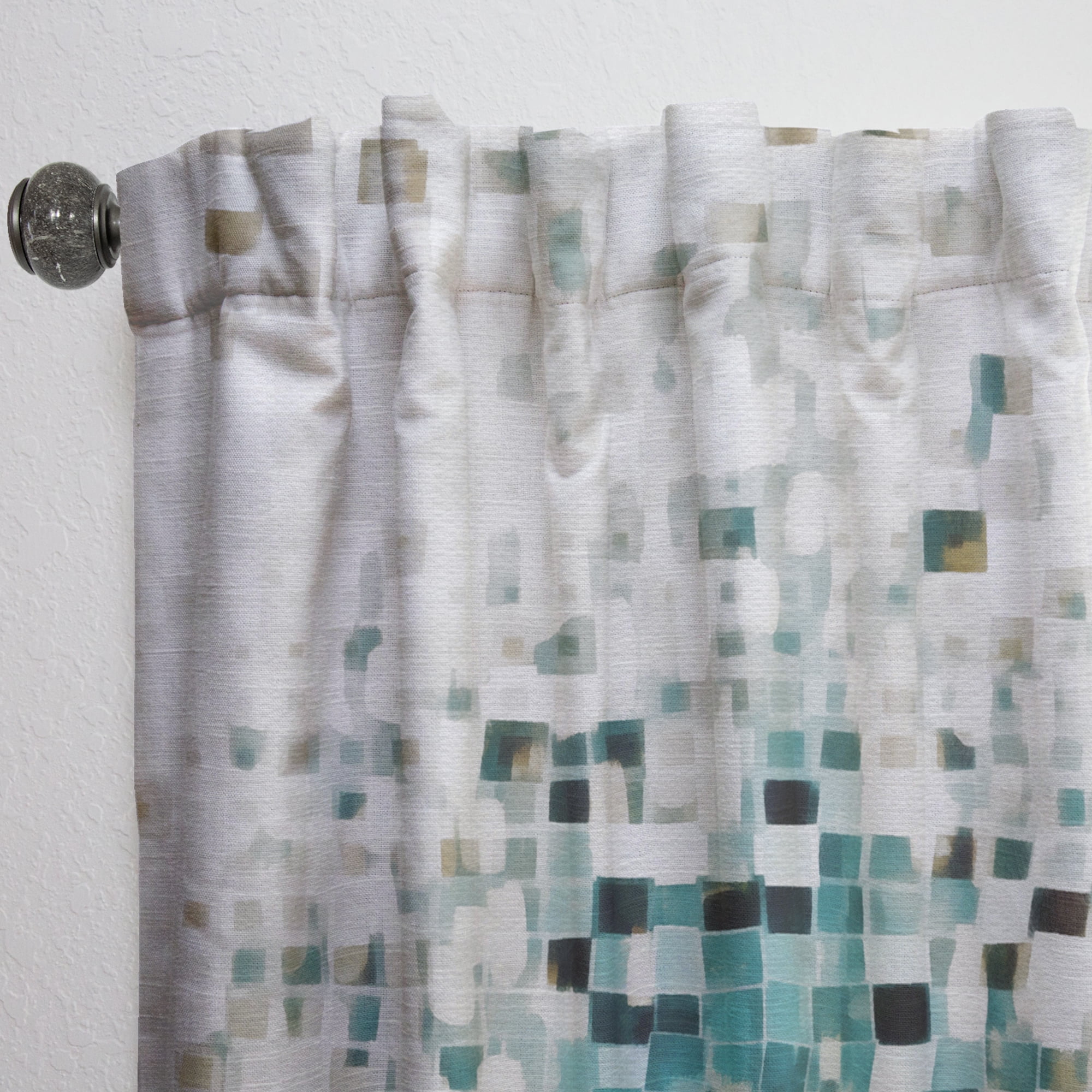 Designart 'Blue Spots Geometric II' Modern Curtain Panel