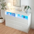 thumbnail image 6 of Caulitar Drawer Dresser for Bedroom, 6 Double Modern Drawer Dresser, Wood White Dresser with Wide Drawers, White, 6 of 8