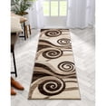 thumbnail image 1 of Desert Swirl Brown & Beige Modern 2x7 ( 2' x 7' Runner ) Geometric Comfy Casual Spiral Hand Carved Area Rug Easy to Clean Stain Fade Resistant Contemporary Thick Soft Plush Living Dining Room Rug, 1 of 8