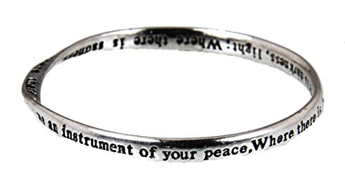 St Francis Xavier Charm On A 8 1/2 Inch Round Double Loop Bangle Bracelet