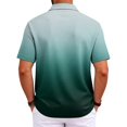 thumbnail image 6 of KLHDSF Men's Polo Shirts Short Sleeve Gradient Color Gym Workout Golf T-Shirt Casual Fashion V Neck Button Down Tops 2026 Cyan XL, 6 of 7