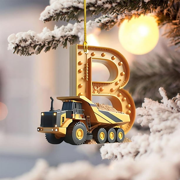 26 Letters Building Vehicle Christmas Decorations Christmas Tree Pendants