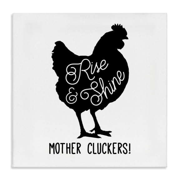 Stupell Industries Farmhouse Sassy Rise & Shine Rooster Canvas Art, 17 x 17, by Conrad Knutsen