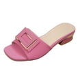 thumbnail image 2 of IUJSOY Women's Slide Sandals Square Open Toe Slip on Comfortable Mules Low Heel Dress Shoes, 2 of 9