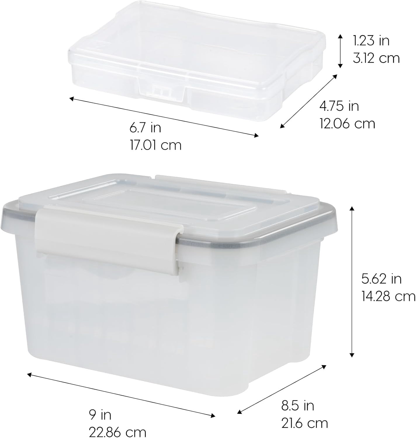 IRIS Photo Storage with 7 Inner 4" x 6" Cases, Organization Container, Clear, 2Pk