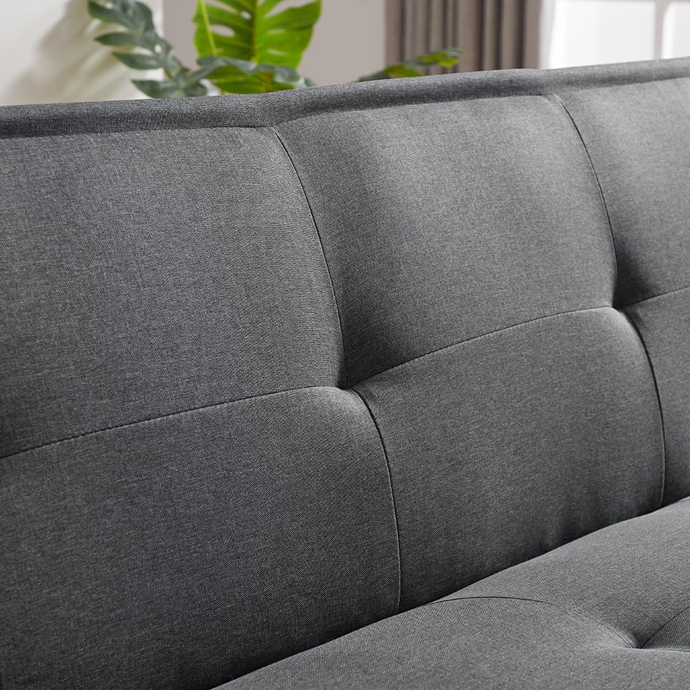 Lowestbest Fabric Sofa Bed, Convertible Folding Futon Sofa Bed Sleeper for Home Living Room, Grey Lowestbest Fabric Sofa Bed, Convertible Folding Futon Sofa Bed Sleeper for Home Living Room, Grey