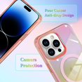 thumbnail image 3 of Case Designed for iPhone 14 Pro Max Compatible with Magsafe Fluorescent Iridescent Transparent Phone Case for Women Men Soft TPU Bumper Hard Back Shockproof Protective Cover-Clear/Pink, 3 of 12