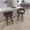 thumbnail image 4 of Merrick Lane 24 Inch Cappuccino Brown Wood Ultramodern Bar Counter Stool With Brown Upholstered Seat, 4 of 15