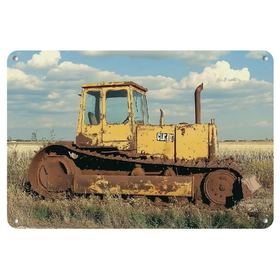 [Cafe Decoration] Vintage for CATERPILLAR Dozer 8x12 Inch Metal Tin Sign - Rustic Retro Wall Art, Durable Iron Construction, Perfect for Home, Kitchen, Cafe & Pub Decor, Metal Wall Art Decor