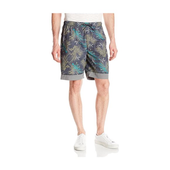 Pantalones cortos Unionbay para hombre estilo Vintage con palmeras color negro pequeño