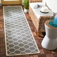 thumbnail image 3 of SAFAVIEH Courtyard Estelle Geometric Indoor/Outdoor Runner Rug, 2'3" x 8', Anthracite/Beige, 3 of 10