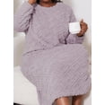thumbnail image 4 of FAROOT Robe de Nuit en Molleton pour Femmes Automne Hiver Grande Taille à Broderie Géométrique à Manches Longues, 4 of 6
