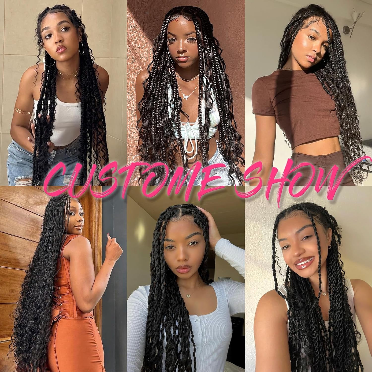 2/4/8 Rolls Brazilian Wool Hair for Braiding Acrylic Hand Knitting Wool Yarn for Soft Locs Crochet Hair Jumbo Braids Twist Braiding Hair Extensions