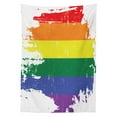 thumbnail image 3 of Ambesonne Vintage Rainbow Tablecloth Rectangular Table Cover, LGBT Flag Line, 52"x70", Multicolor, 3 of 4