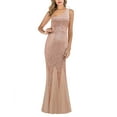thumbnail image 2 of Lovskoo Wedding Guest Dresses for Women Evening Gown Trendy Sequin Slip Dress Sparkly Glitter Party Club Long Wrap Evening Formal Cocktail Dresses 2023 Rose Gold, 2 of 5