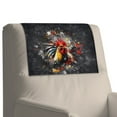 thumbnail image 7 of TSOVTHRID Non Slip Recliner Headrest Protector Washable PU Leather Sofa Headrest Covers for Sofa,Office Chair,Theater Seat, 17x27 in, Rooster Chicken Paint Splatter Black Print, 3 Pieces, 7 of 7