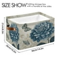thumbnail image 3 of Foldable Storage Basket,Canvas Fabric Foldable Storage Bins with Handles Open Home Storage Bins Boxes for Toy Book Shelf Closet Baskets Blue Flower with Butterflies, 3 of 8